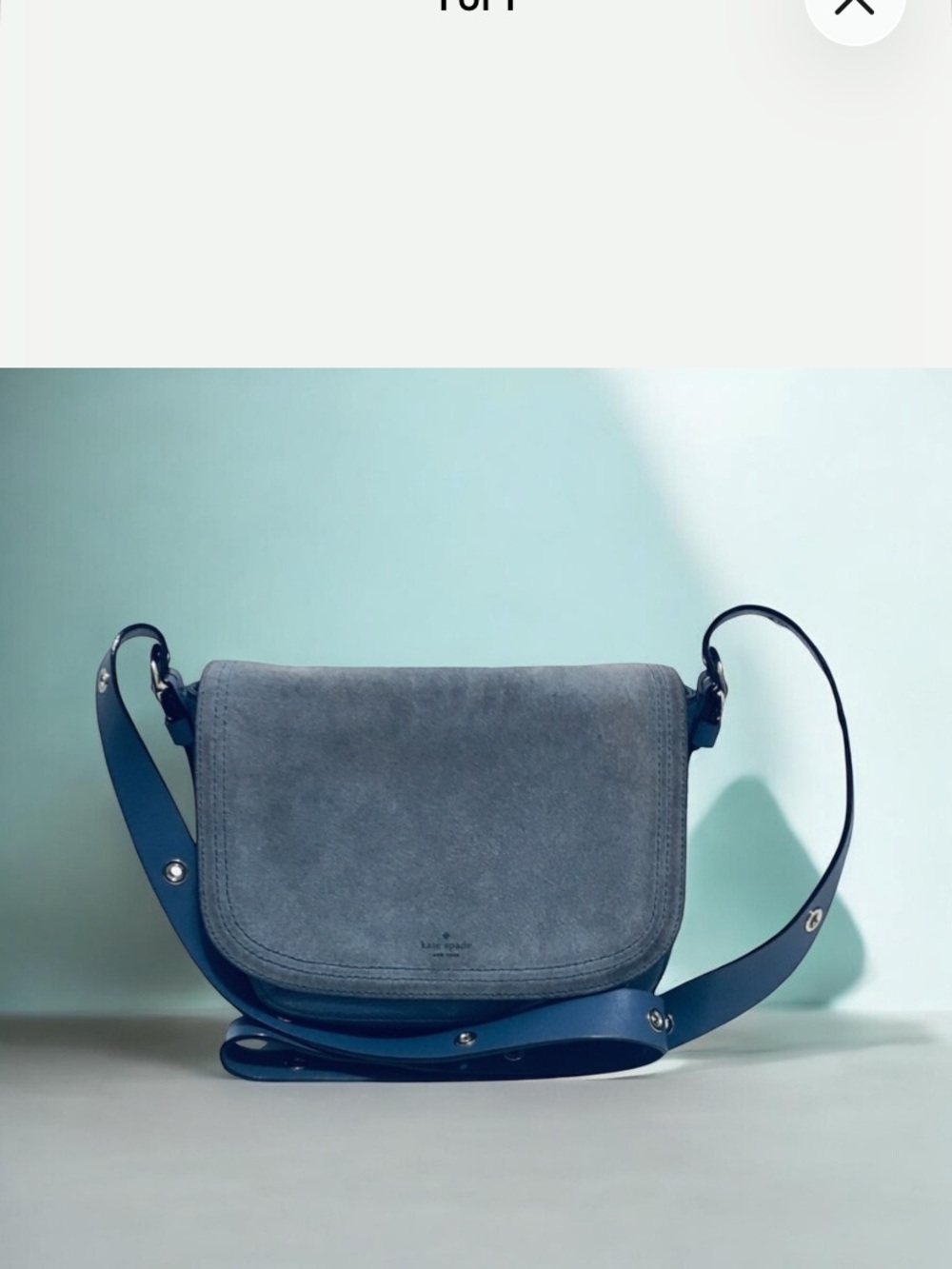 Kate Spade Oyster Suede Crossbody Bag W 10’X 7’ H X D  3.5 Approx Measurement